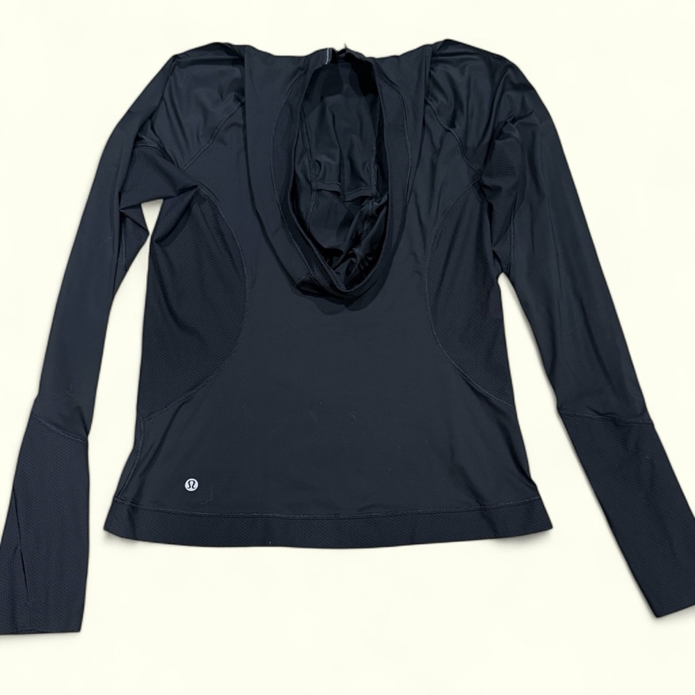 Lululemon Sleek Performance 1/2 Zip Hood Black Jacket Hoodie - Picture 8 of 8